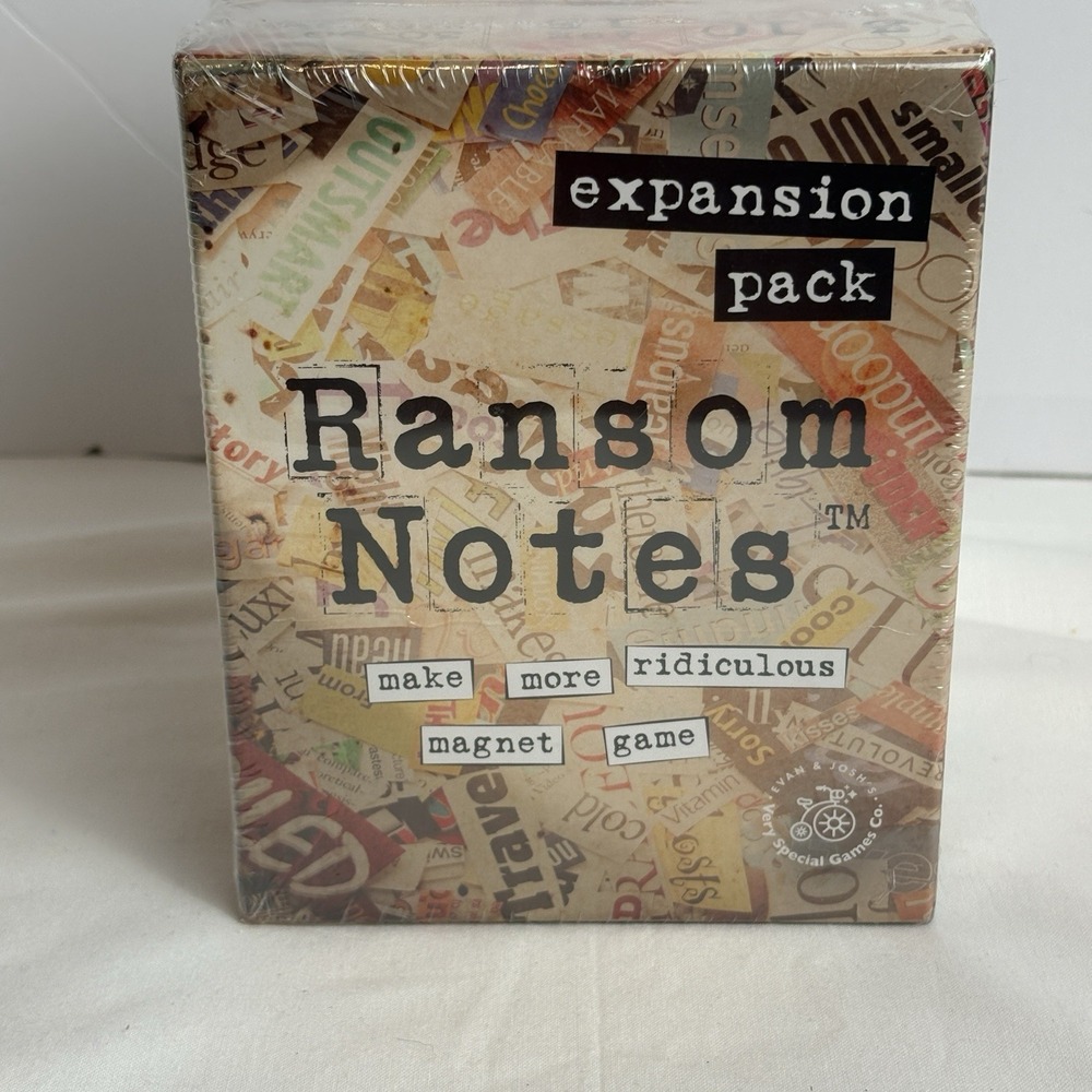 Ransom Notes The Ridiculous Word Magnet Party Game -New w/ Expansion Pack
